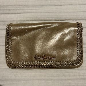 NWT Lilly Pulitzer Gold Crush Clutxh